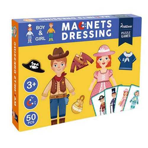 Magnets Dressing travel magnetic dress-up game for children with 50 pieces and character cards