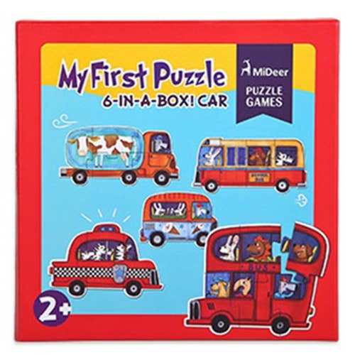 My First Puzzle transport-themed starter set with 6 vehicle puzzles for toddlers 2+ years