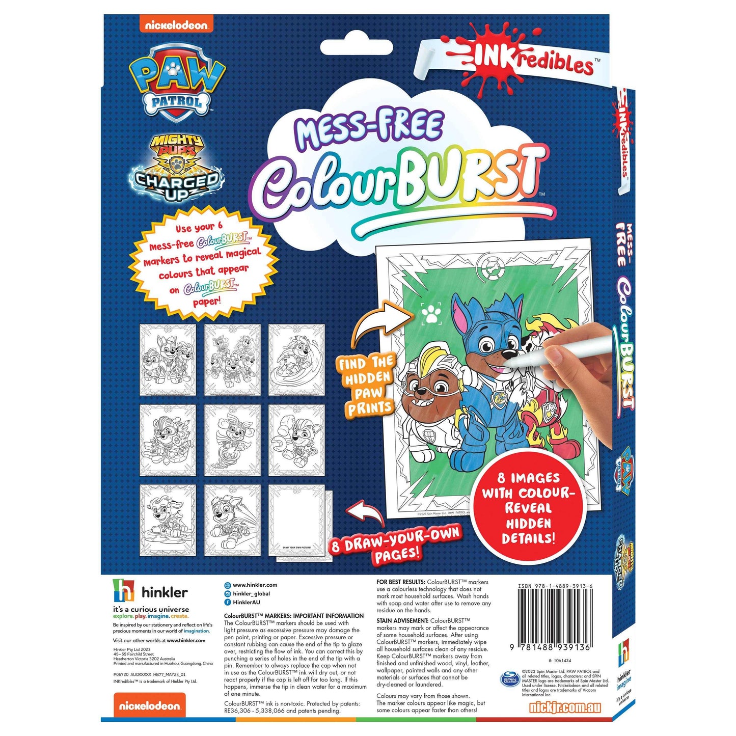 PAW Patrol Inkredibles Colour Burst mess-free colouring kit with six magical markers and 32-page activity pad