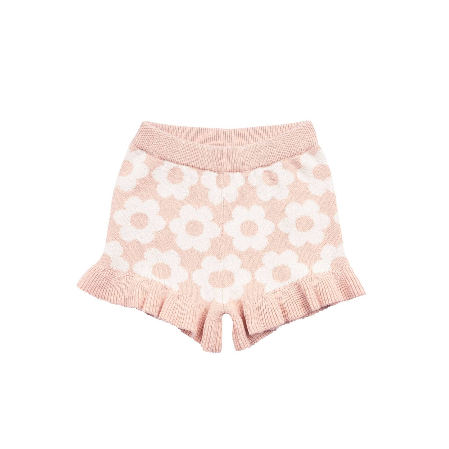 Kynd Jacquard Knit Frill Short - Pearl