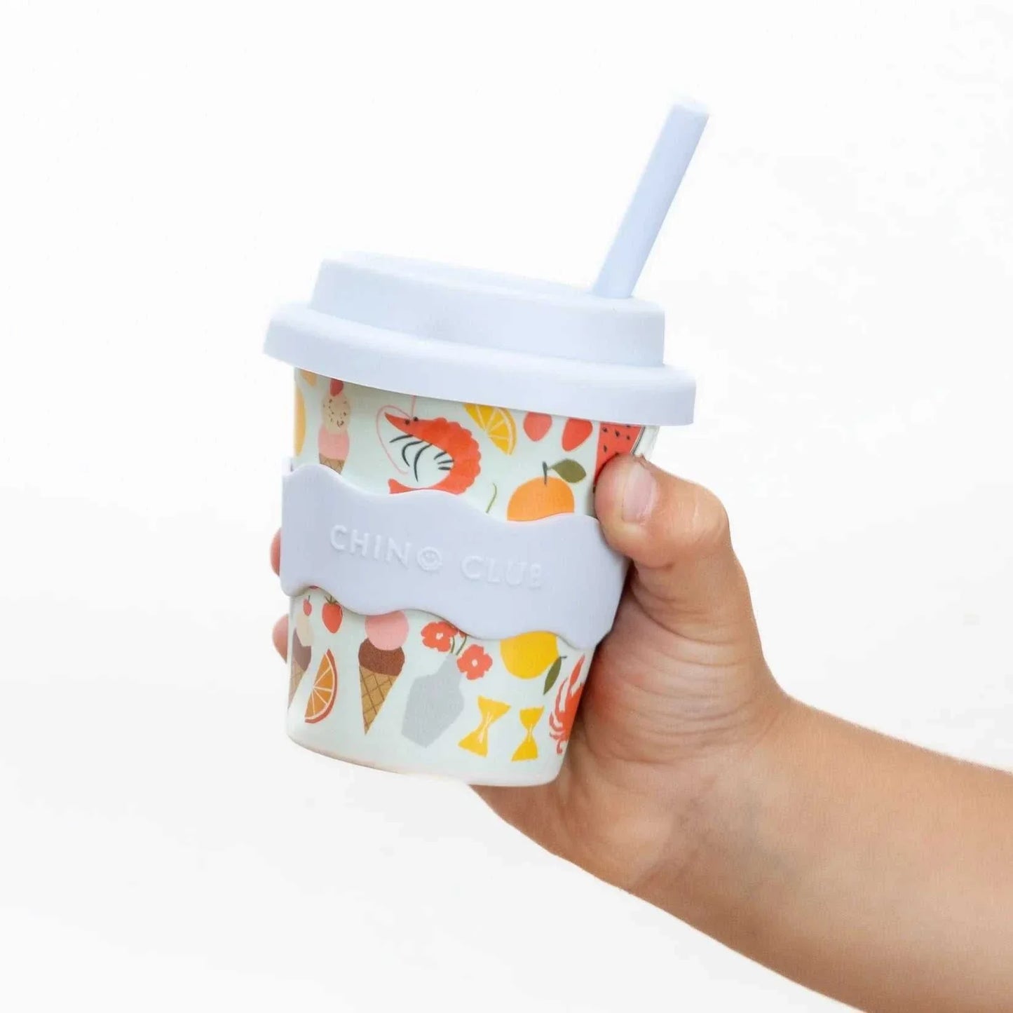 Amalfi Babychino Cup 4oz eco-friendly bamboo cup with silicone lid and grip, perfect for toddlers and babychinos.