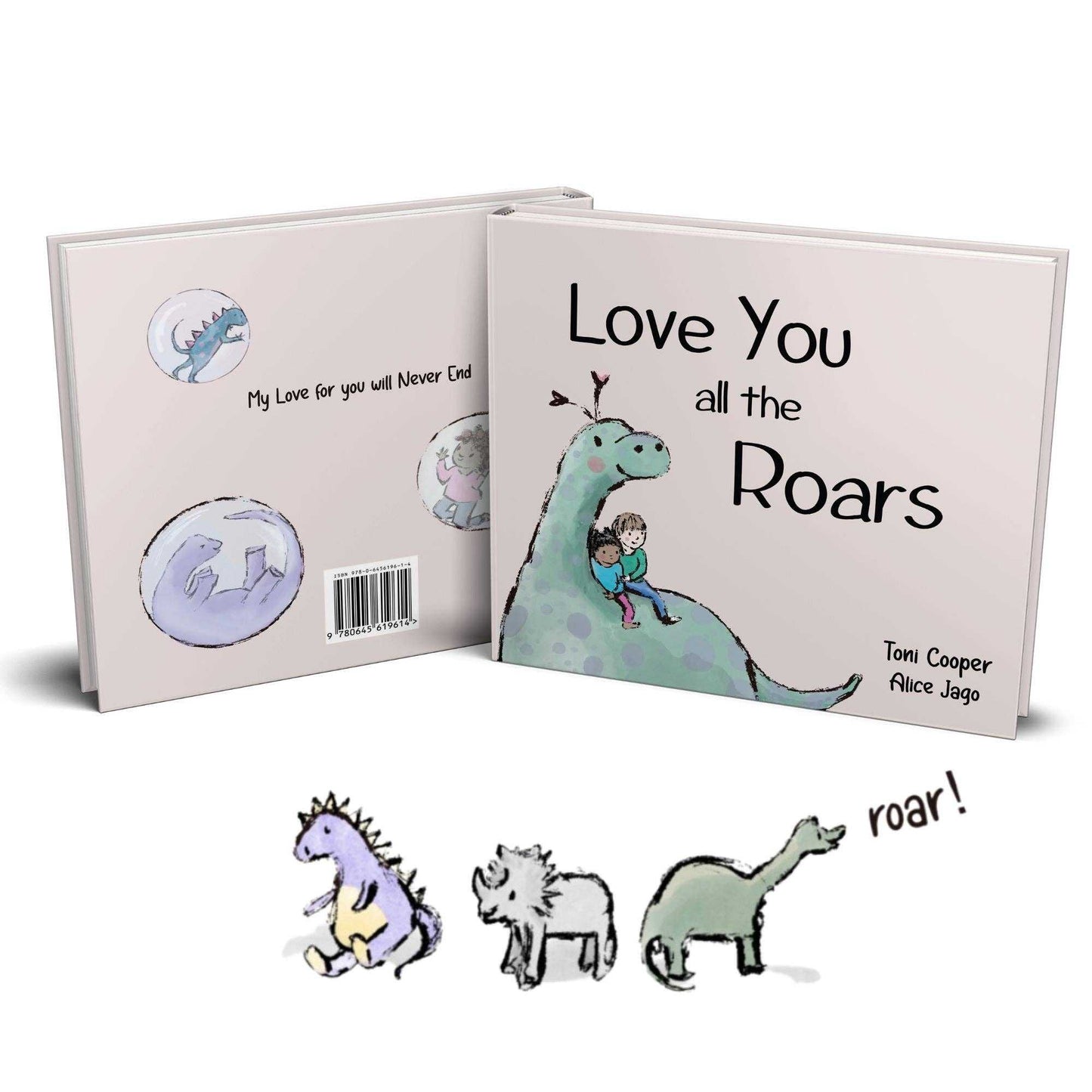 Love you all the Roars children's book with illustrated dinosaurs and Ezra the Schnorglesaurus orange comforter set