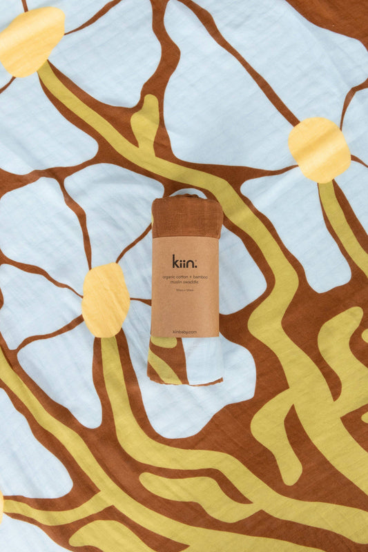 Kiin Organic Muslin Swaddle - Fleur (Limited Edition)