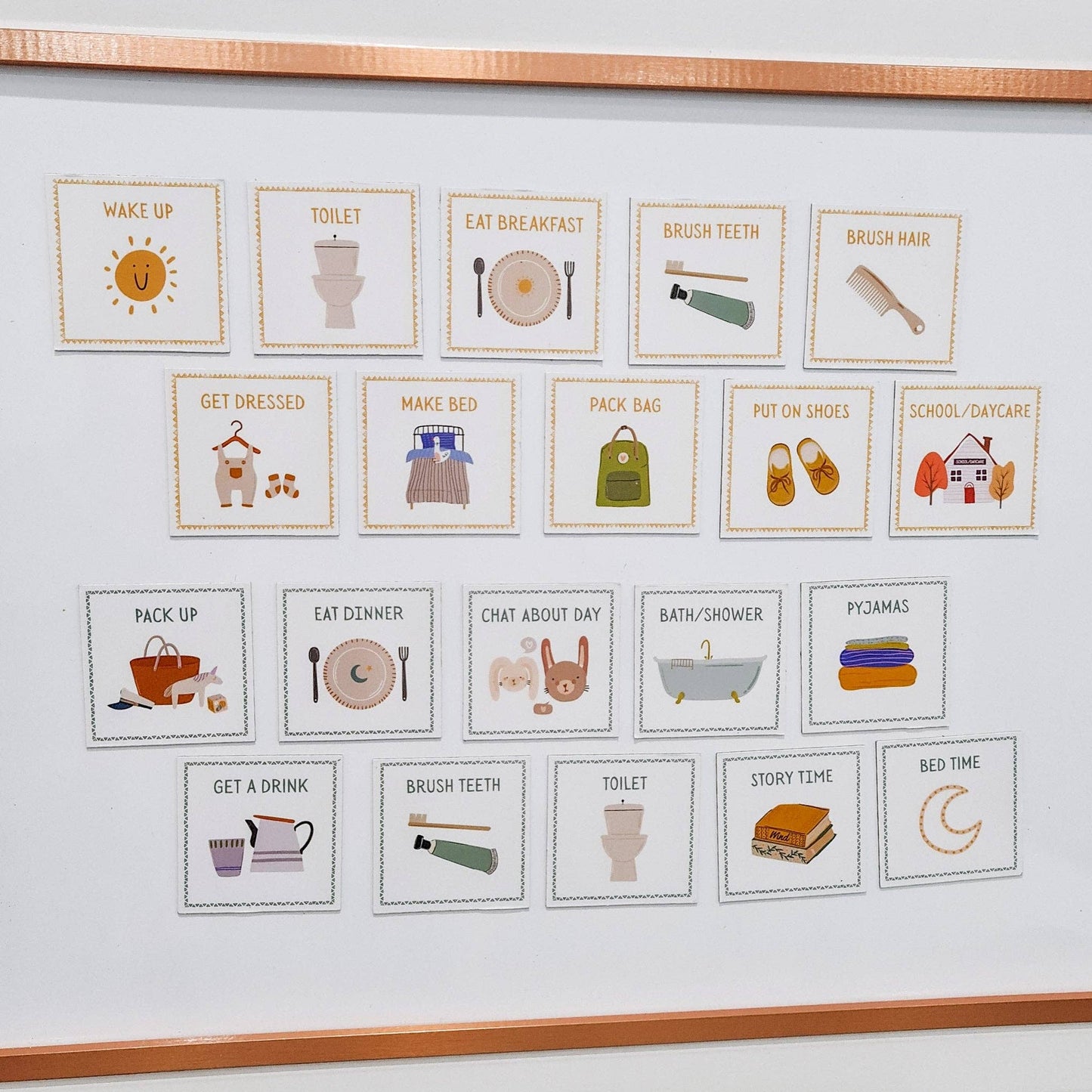 Magnetic Daily Routines: 20 Fun Cards for Kids