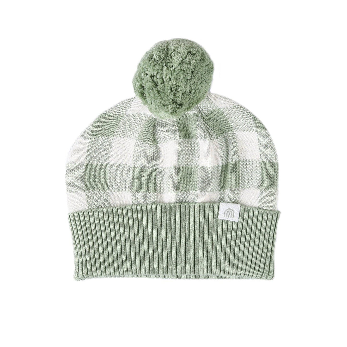 Kynd Jacquard Knit Beanie - Sage Gingham
