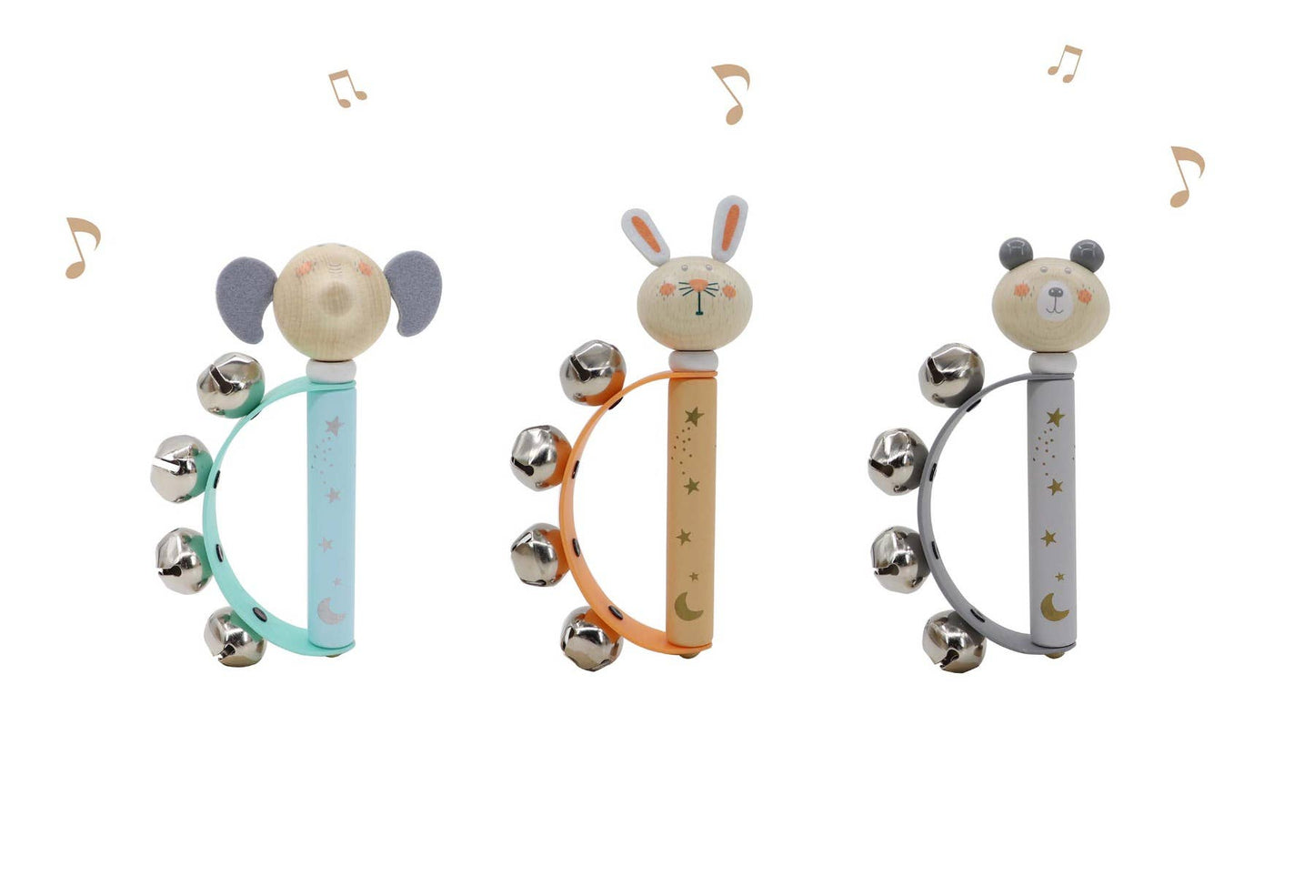Wooden Animal Baby Bell Ring