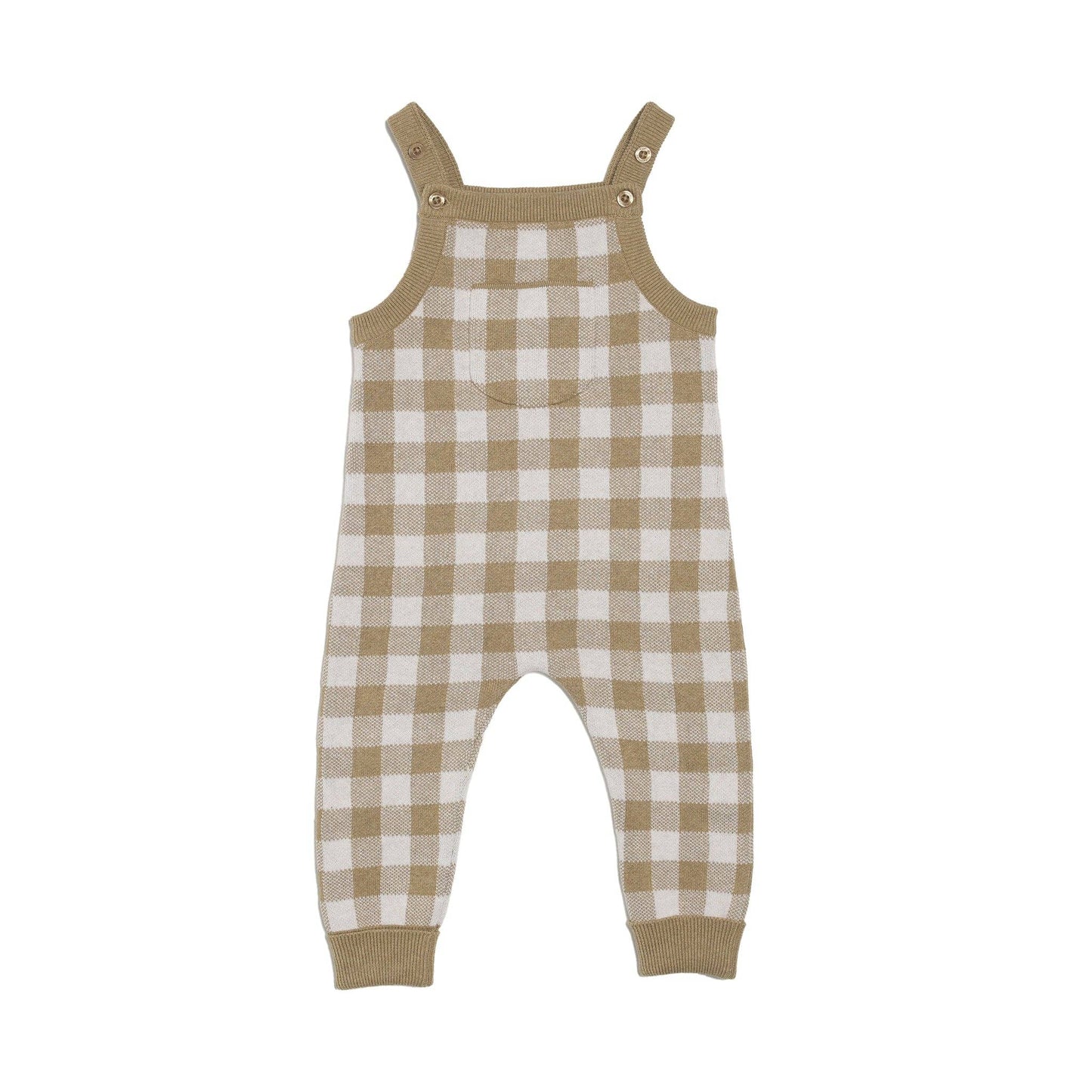 Kynd Jacquard Knit Overall - Neutral Gingham