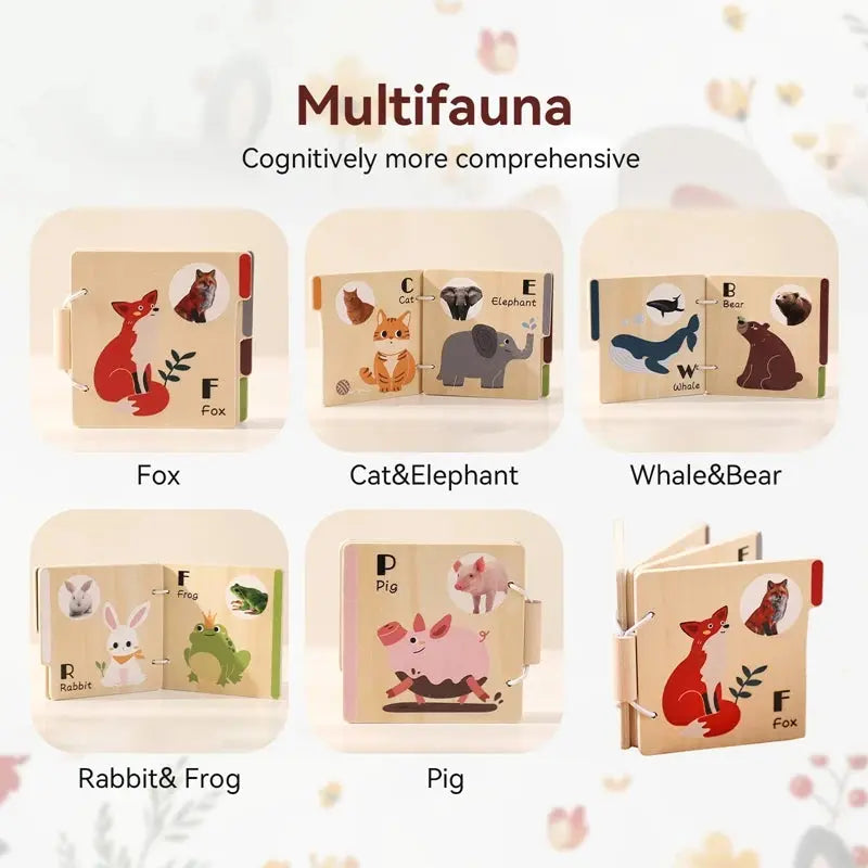 Wooden Baby Animal Learning Cards - Montessori Fun Kids Toy Shop