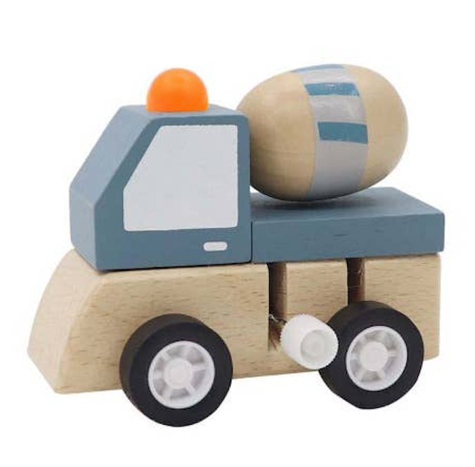 Wooden Wind-up Construction Trucks
