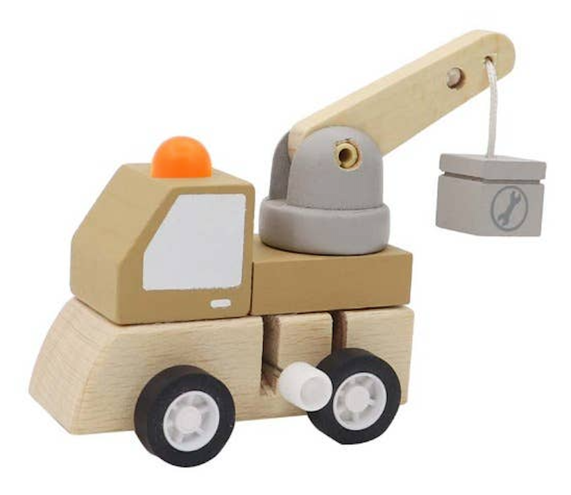 Wooden Wind-up Construction Trucks