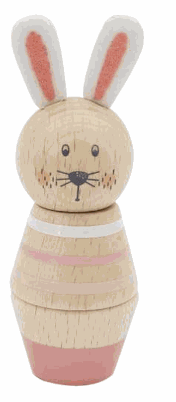 Wooden screw and match animal toy rabbit for kids fine motor skills development