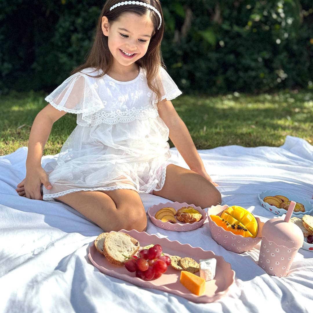 Pink Daisy Mini Smoothie Cup & Straw 200ml