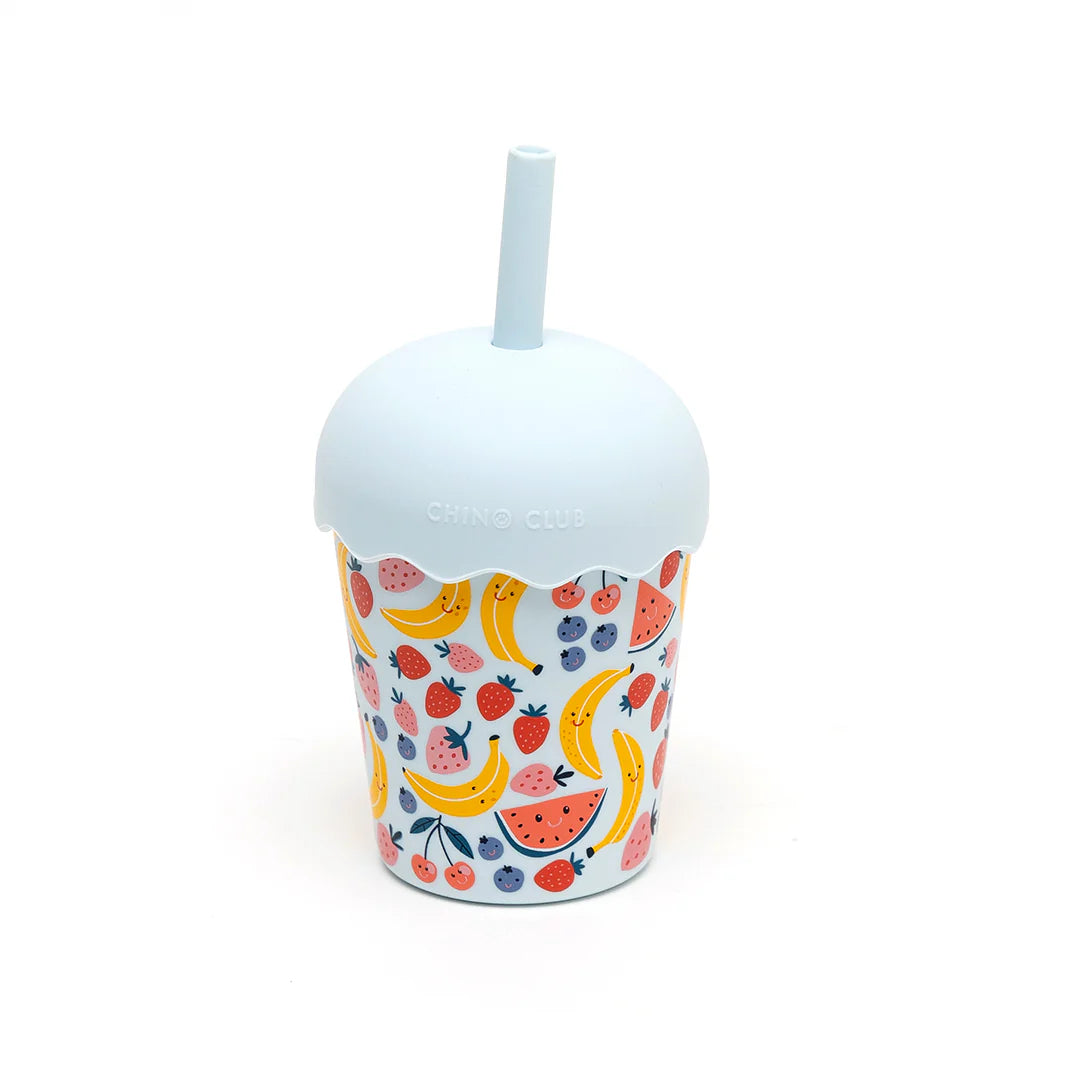 Fruits Blue Mini Smoothie Cup & Straw 200ml