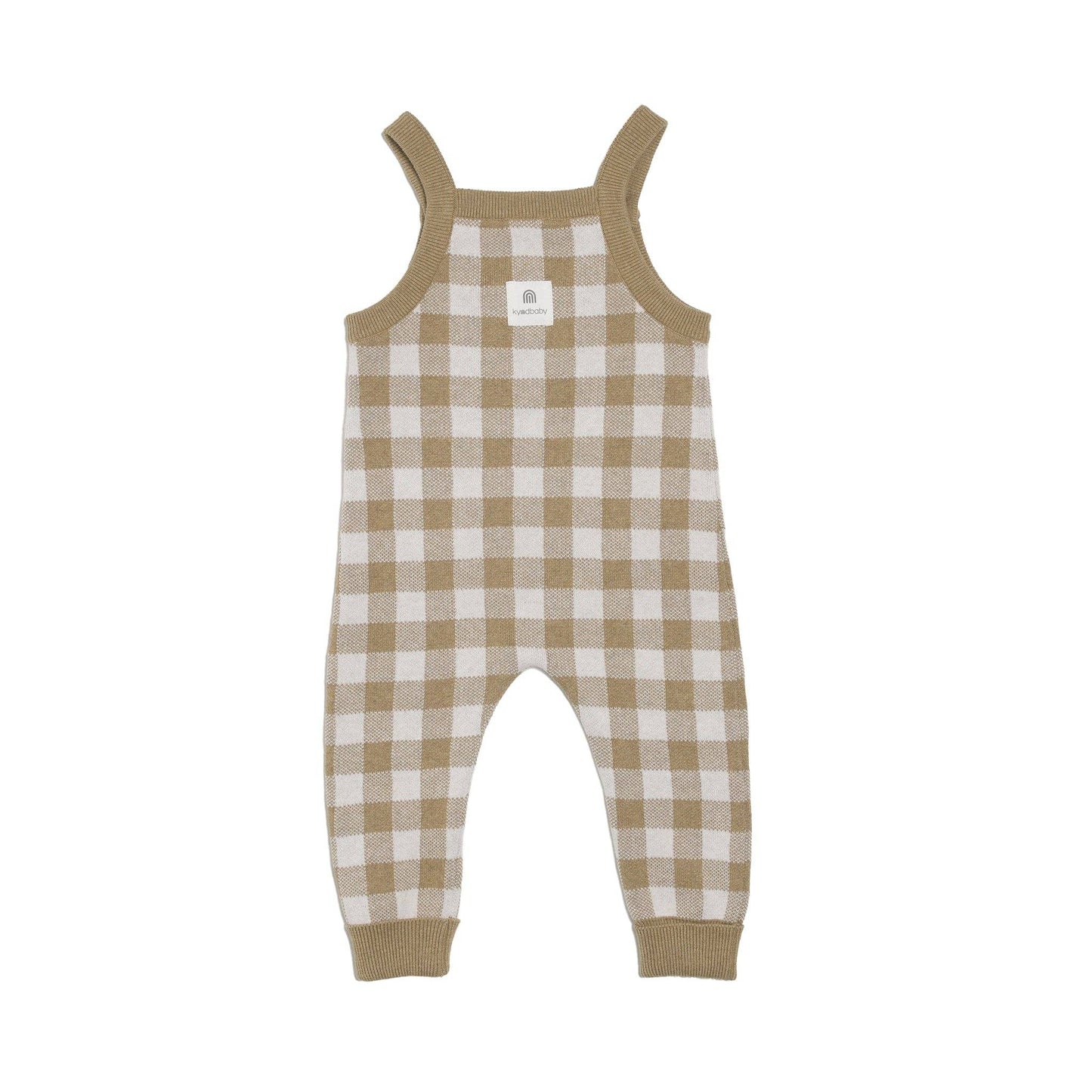Kynd Jacquard Knit Overall - Neutral Gingham