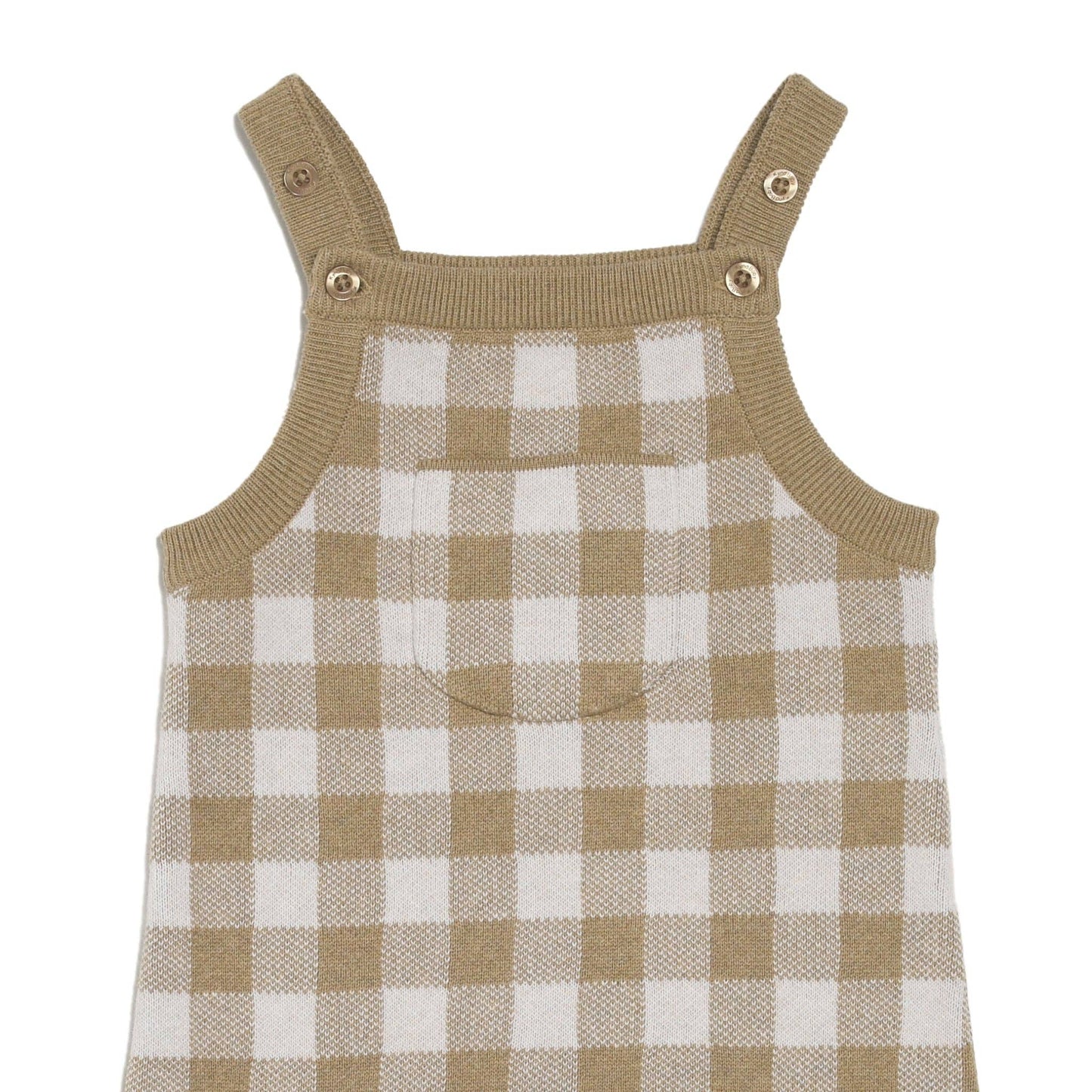 Kynd Jacquard Knit Overall - Neutral Gingham